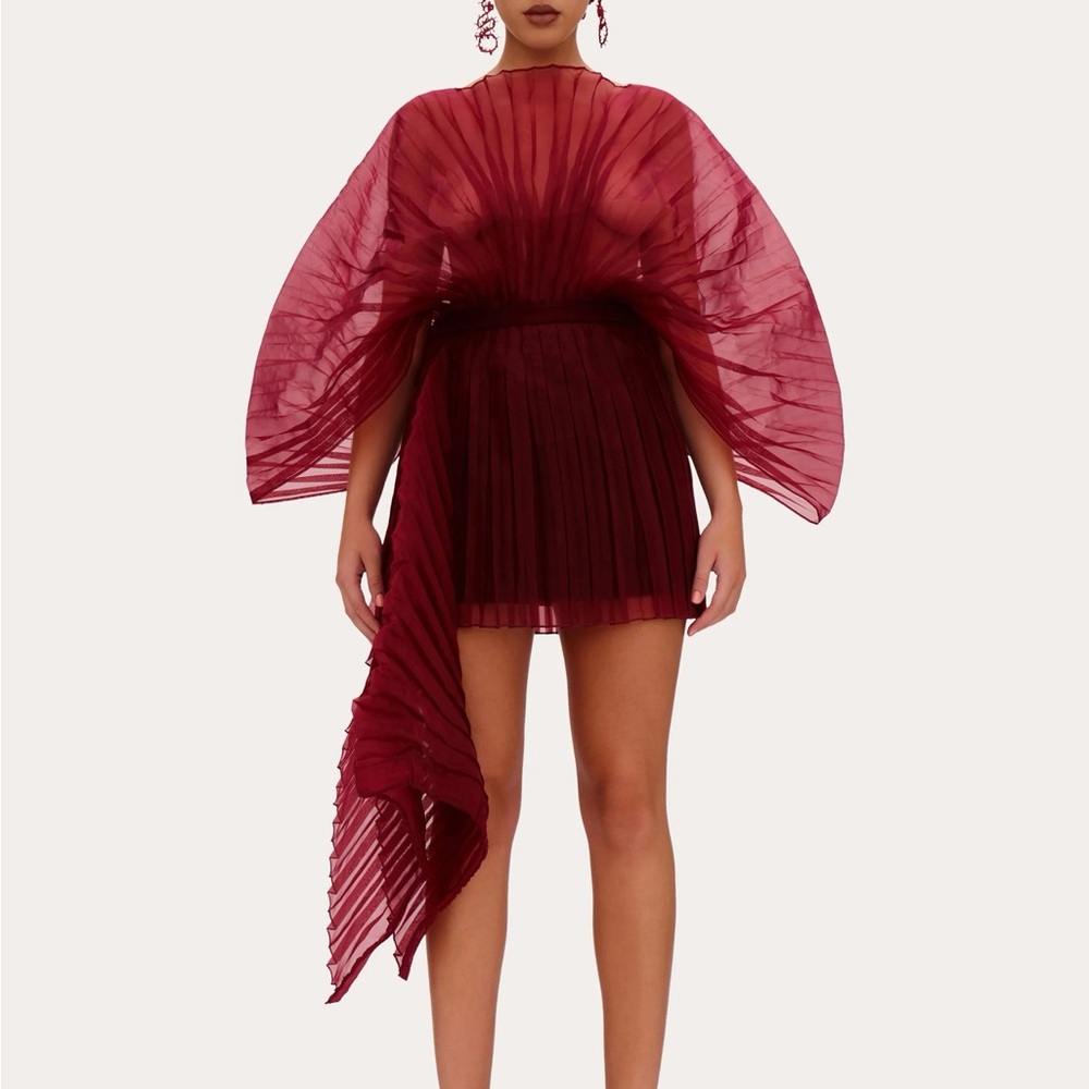 Andrea Iyamah Sombra Bodysuit in Wine